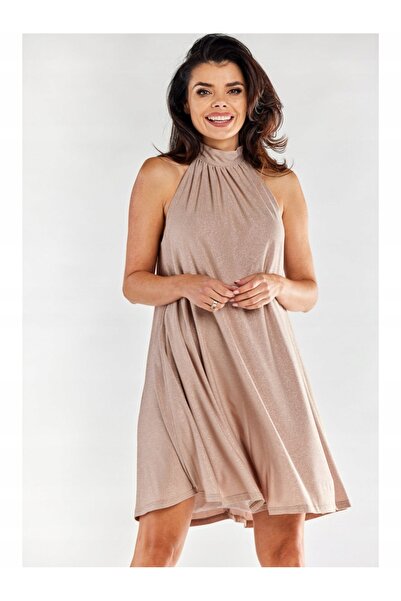 Awama Dress A556, beige, L/XL