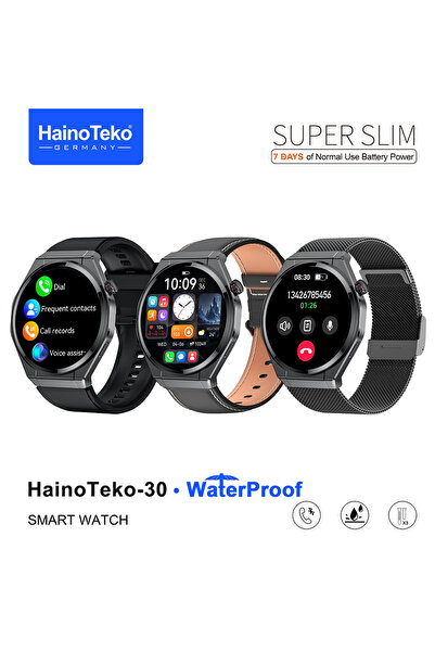 HAINOTEKO ساعة ذكية نحيفة للغاية مقاومة للماء بتصميم أنيق مع شاشة AMOLED، بطا...