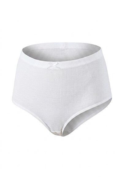 CottonVia 10 Pieces, High Waist, Women's Bato Panties, 100% Cotton, White