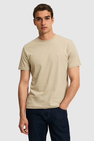 U.S. Polo Assn. Erkek Regular Fit Bisiklet Yaka Açık Haki Basic Tişört 503269...