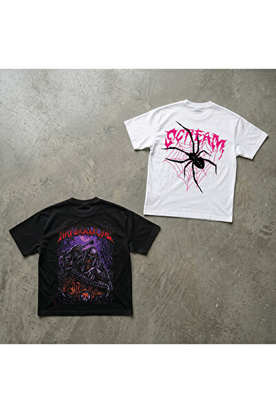 Grafftee Clothing Set of 2 Special Series Design Gothic Printed Premium Cotto...