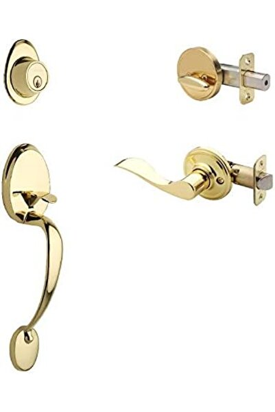 Yıldızan Srdshop Cz2610Xwlr-Pb Door Handle Set, Polished Brass 1249128