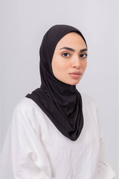 4seasons scarf حجاب سوري قطعتين قطن لوفوال اسود