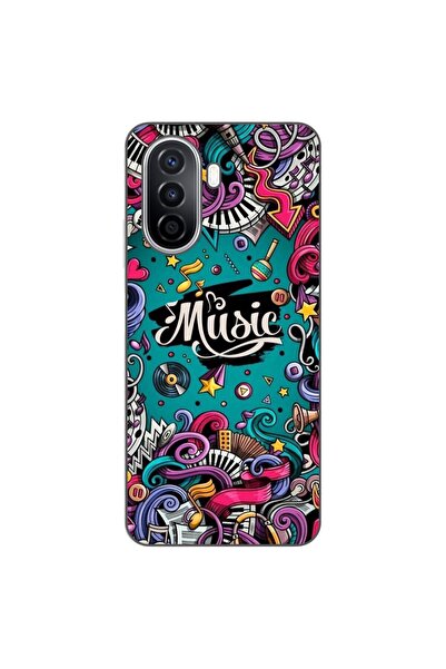 OEM Husa compatibila cu Huawei Nova Y70 Silicon Gel Tpu Model Pop Art Music