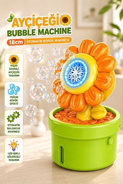 TOYZ PLAY LED Işıklı Baloncuk Çıkaran Saksılı Çiçek Otomatik Bubble Machine Ç...