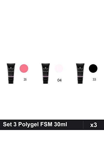 FSM Set 3 Polygel 30ml - Nr.21, Nr.04, Nr.33 - Construcție Unghii