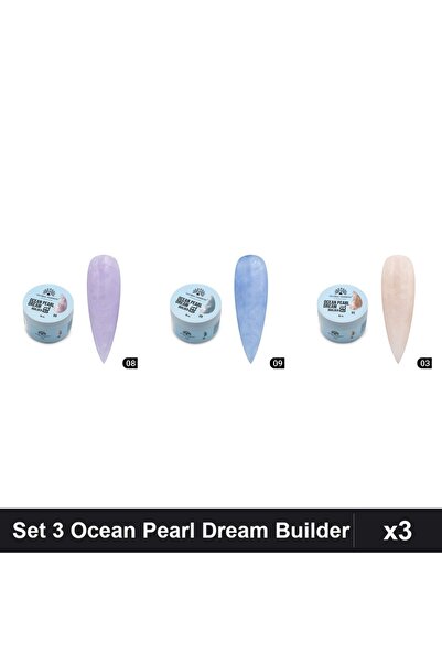 global fashion Set 3 Ocean Pearl Dream Builder 15g - Nr.08, Nr.09, Nr.03