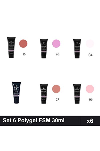 FSM Set 6 Polygel 30ml - Nr.04, Nr.06, Nr.15, Nr.16, Nr.26, Nr.27