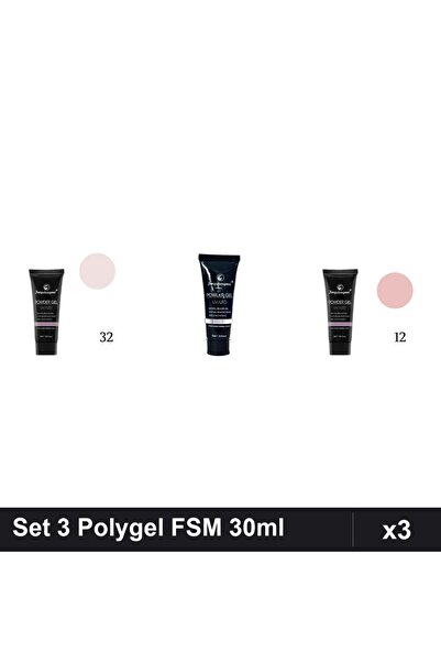 FSM Set 3 Polygel 30ml - Nr.32, Nr.17, Nr.12 - Constructie Unghii