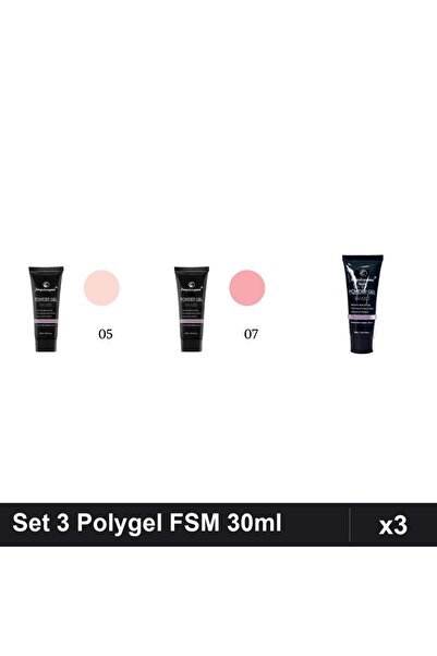 FSM Set 3 Polygel 30ml - Nr.05, Nr.07, Nr.22 - Constructie Unghii