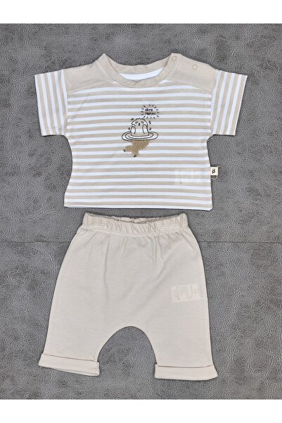 LİFA KİDS 2-Piece Baby Boy Set Beige 100% Cotton