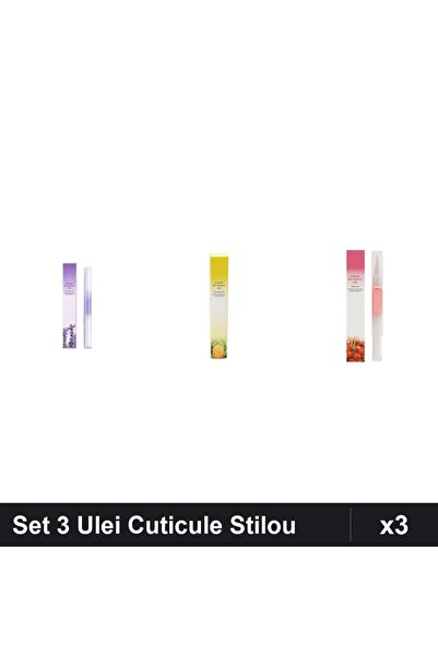 NAİLS Set 3 Ulei Cuticule Tip Stilou - Lavanda, Ananas, Cherry - Ingrijire Un...