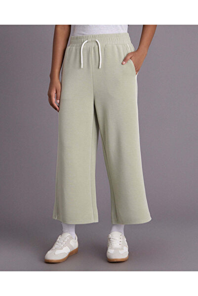 REDTAG Senior Girls Green Scuba Wideleg Pants