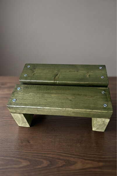Nest WoodTr Doğal Ahşap Tek Katlı Basamak Tabure Yükseltici 30x25x15cm 1Adet