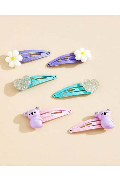 REDTAG Girls Assorted Character Hair Clip 6 Piece Set