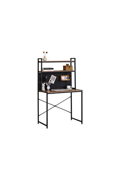 Target Home Γραφείο Ifestos-85150 sonoma grey με 2 ράφια 84x50x148,5εκ. μαύρο...