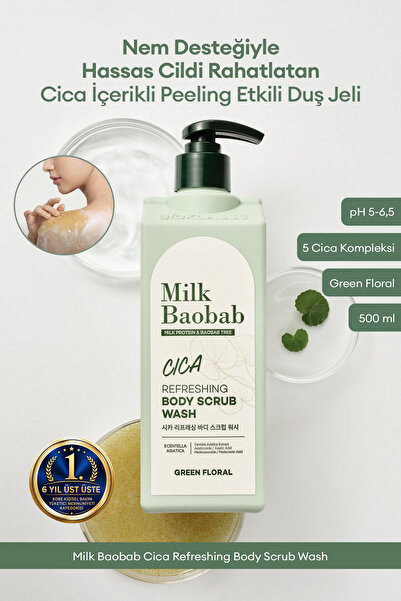 Milk Baobab Hassas Cildi Nemle Rahatlatan Cica’lı Peeling Duş Jeli Cica Refre...