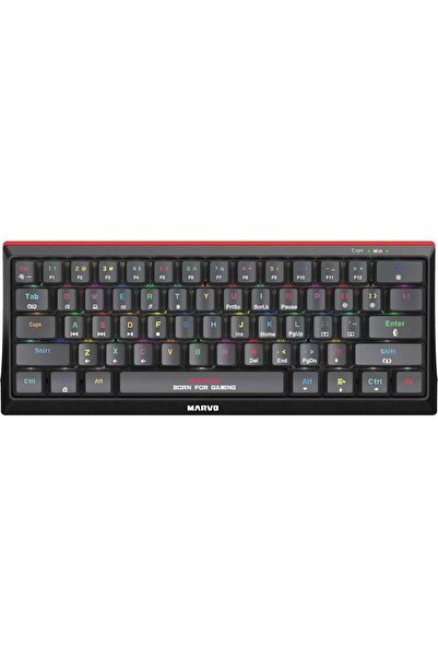 MARVO Tastatură Hecate 61B, tastatură US, pentru gaming, mecanică, cu conecta...