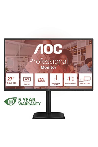 Aoc 68,6cm (27 ") 27E4CV 16:09 HDMI+DP+USB-C negru, cu suport de înălțare