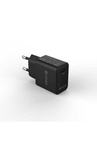 eSTUFF Încărcător USB-C EU PD 20W. 1 x USB-C. Negru