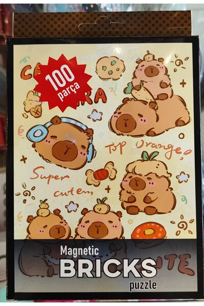 ada çanta kırtasiye Capybara Figured Magnetic Puzzle Small Size 100 Pieces (1...