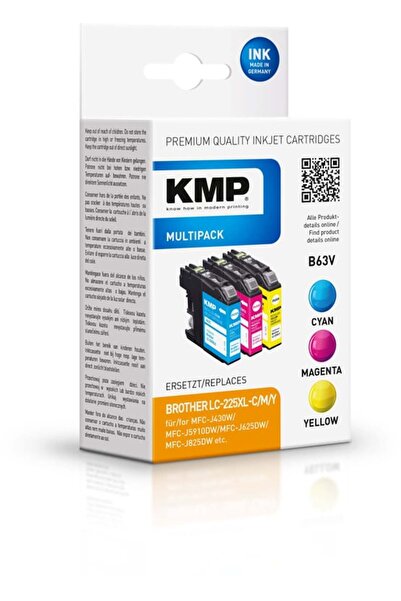 KMP Patrone Brother LC-225XL C/M/Y Multip. 3x1200S. B63V