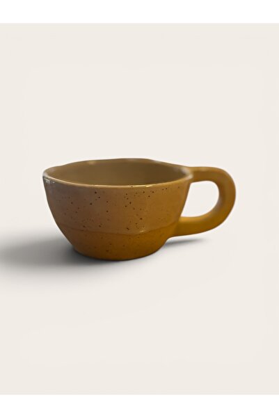 Macik Art Studio MACİK SERAMİK KREM STONEWARE TEKLİ KÜÇÜK KUPAA