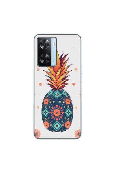 OEM Husa compatibila cu Oppo A57s Silicon Gel Tpu Model Floral Pineapple