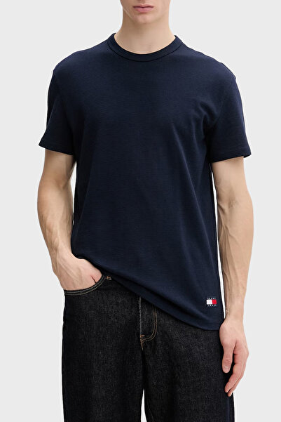 Tommy Jeans Logolu Pamuk Karışımlı Bisiklet Yaka T Shirt Erkek T SHİRT DM0DM2...