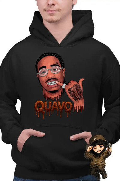 OEM Ανδρικό Φούτερ με κουκούλα Quavo Lifestyle Hip Hop
