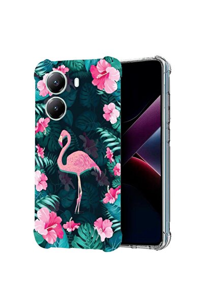 bestcase Съвместим калъф за Poco X7 Pro 5G, Удароустойчив 1.5ММ, Фламинго, За...