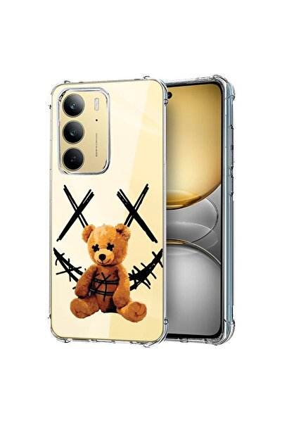 bestcase Калъф за Realme 14x 5G, Удароустойчив 1.5ММ, Усмивка на плюшено мече...