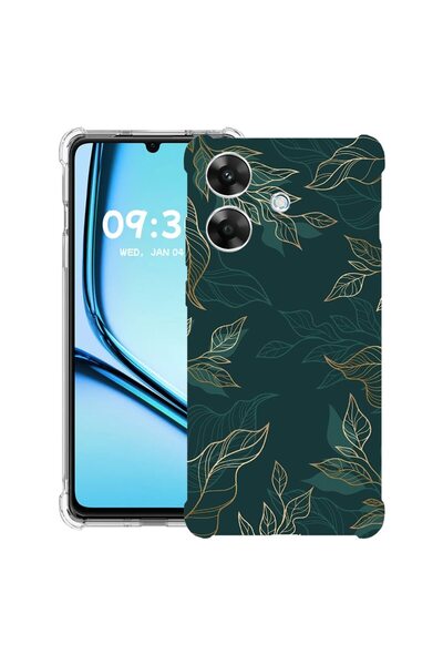 bestcase Husă Antișoc pentru Realme Note 60 / Note 60X cu Design Pene Verzi, ...