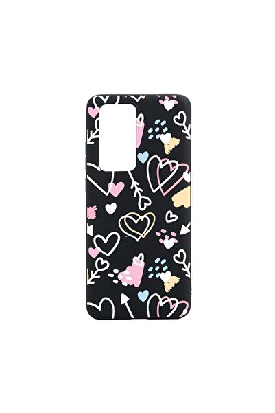 bestcase Силиконов калъф, съвместим с Huawei P40, със символи, устойчив на из...