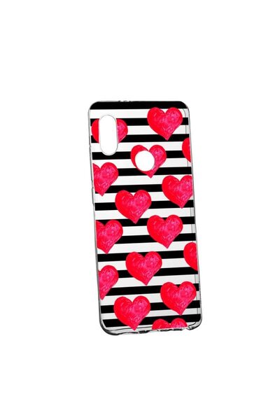bestcase Husa Silicon, Transparent, Slim, Red Heart, 102, Huawei P20 Lite