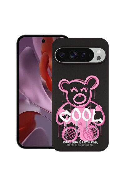 bestcase Θήκη για Google Pixel 9 Pro XL, Αρκουδάκι Cool Ροζ, Λεπτή Σιλικόνη 0...