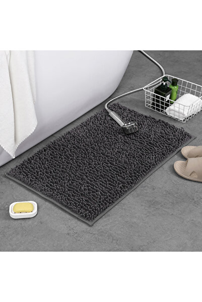 choice2 400MMx600MM Dark gray Chenille bath mat rectangular bath blanket fluf...