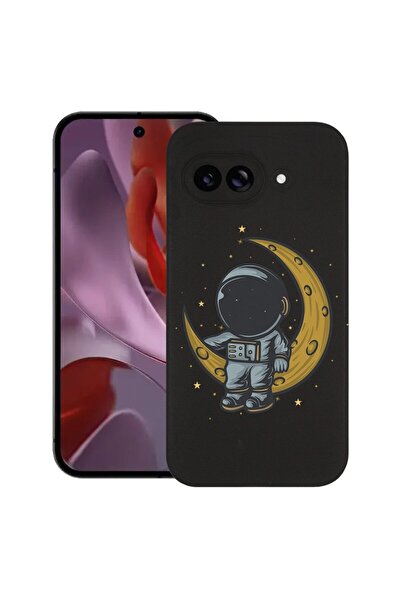bestcase Калъф за Google Pixel 9a, Астронавт на Луната, Тънък силиконов 0.8ММ...