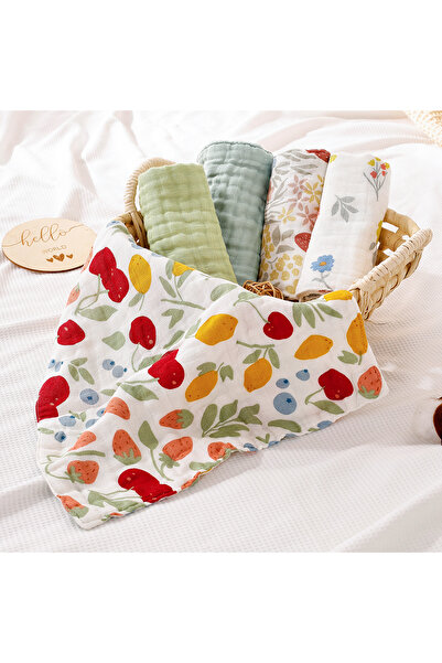 choice2 SMT2073-S06 Elinfant 5PCS Bamboo Muslin Washcloths Face Towel Burp Cl...