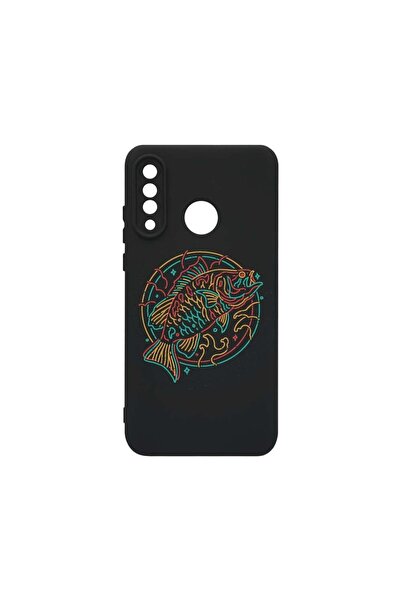 bestcase Θήκη Υγρής Σιλικόνης Premium, Συμβατή με Huawei P30 Lite, Νέον Ψάρι,...
