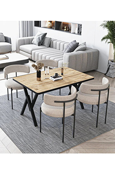 Bella Set masă și scaune Teddy, 4 scaune, masă de dining 80x120, masă de bucă...