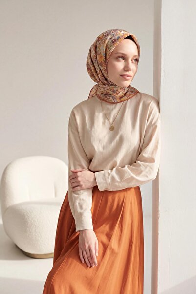 Silk Home Soft Scarf Perla Orange 90X90