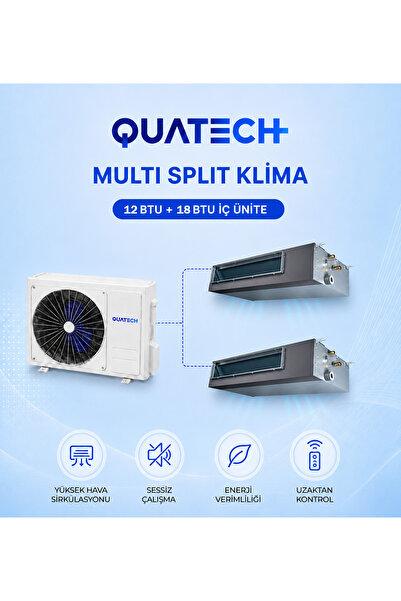 QUATECH Multi Split Klima 12.000 + 18.000 Btu/h | 1 Dış Ünite 36000 Btu/h A++...