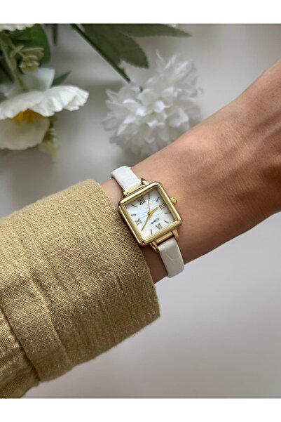 MERW Belen Model White Color Vintage Series Leather Cord Women Wrist Watch