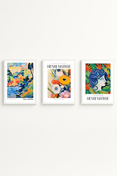 huhuli Set de pictură Henri Matisse cu ramă din lemn alb Huhu536