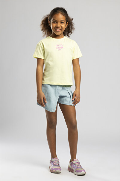 Lee Cooper Edition Girls' Printed Crew Neck T-Shirt Yellow