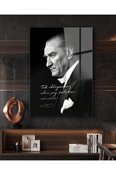 FavloArt Mustafa Kemal Atatürk Portre Pleksi Tablo – Modern Ofis ve Yaşam Ala...