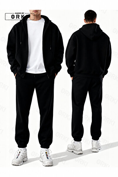 EFFRENATU Unisex Oversized Hooded Zippered Tracksuit Set – Minimal Premium