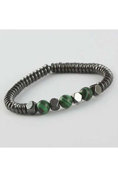 Marsilyan Nvdn- Hematite - Mat Onix Natural Stone Bracelet Iegrs-Nvdn1