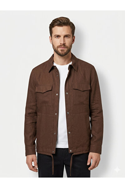 Allegro Men's Seasonal Linen Jacket with a Modern Detail and a Distinctive Li...